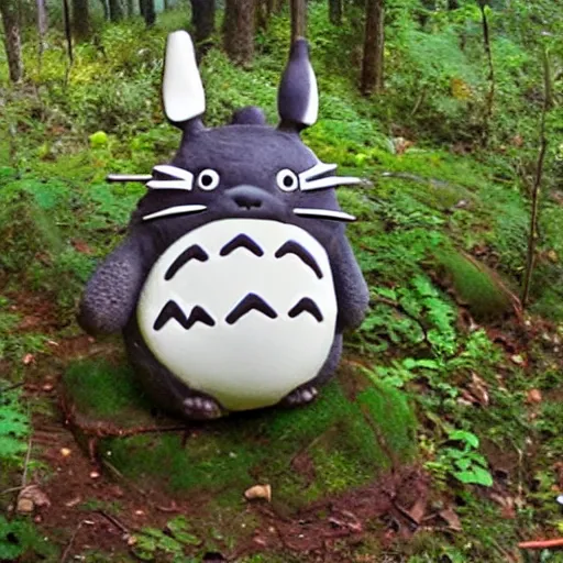 Image similar to trail cam footage of totoro