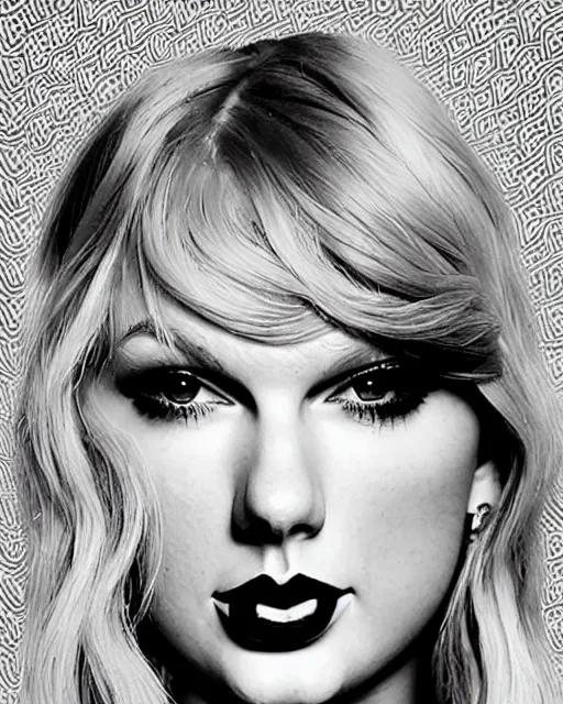 Prompt: typography portrait of taylor swift, stylized art