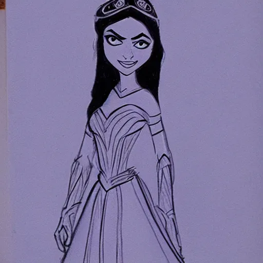 Image similar to milt kahl sketch of victoria justice as princess padme from star wars episode 3