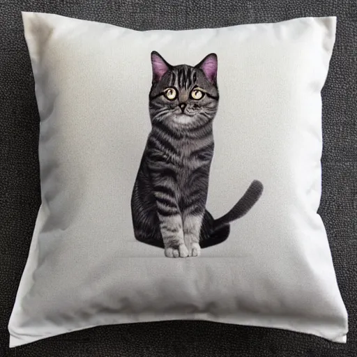 Prompt: pillow with a cat