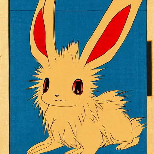 Image similar to Beautiful Ukiyo-e painting of an Eevee