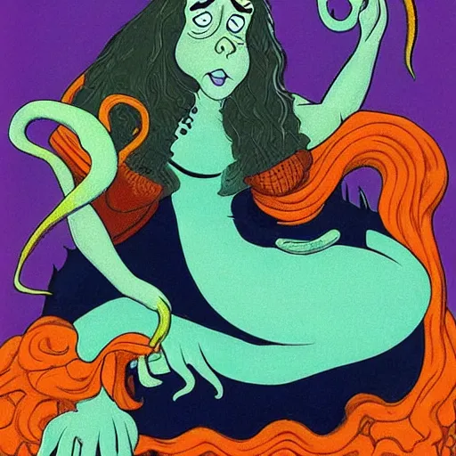 Prompt: ( ( boris johnson ) ) as ursula the sea witch, 1 9 8 9 disney, cartoon, octopus