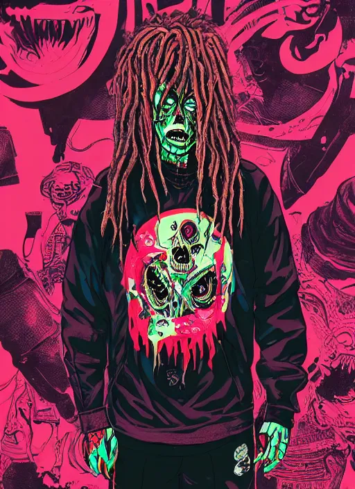 Image similar to zombie dreads full body hiphop streetwear drip, tristan eaton, victo ngai, artgerm, rhads, ross draws