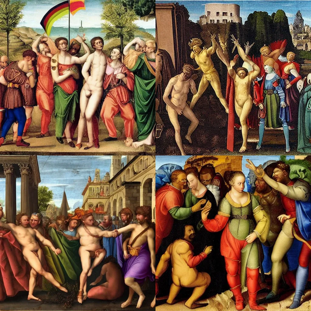 Image similar to gay pride in the renaissance
