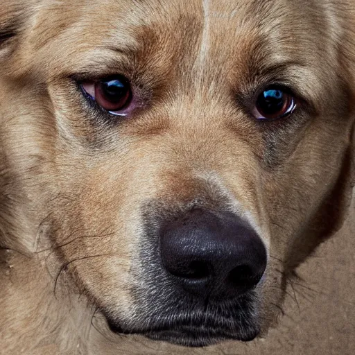 Prompt: ultra detailed photo of a dog made of feces