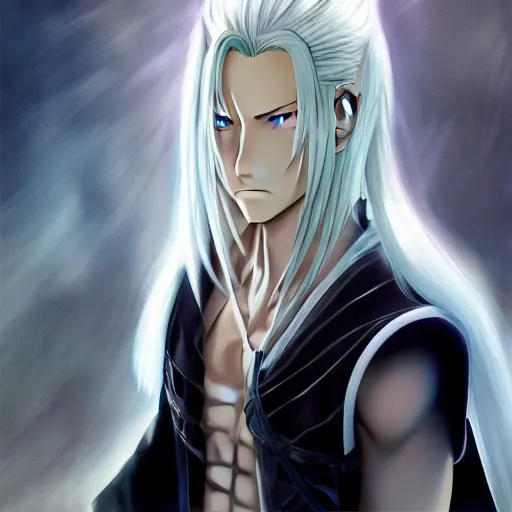 Image similar to portrait of sephiroth, anime fantasy illustration by tomoyuki yamasaki, kyoto studio, madhouse, ufotable, trending on artstation