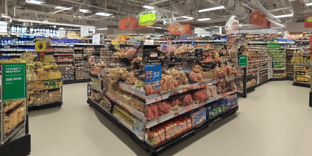 Image similar to mars rover inside albert heijn super market