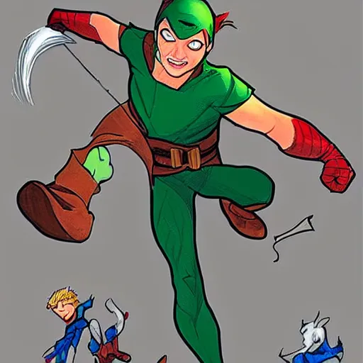 Image similar to Peter Pan, Marvel superhero character concept art