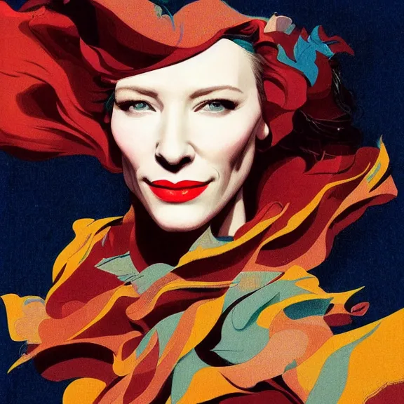 Image similar to cate blanchett, by Sachin Teng + Karol Bak + Rolf Armstrong