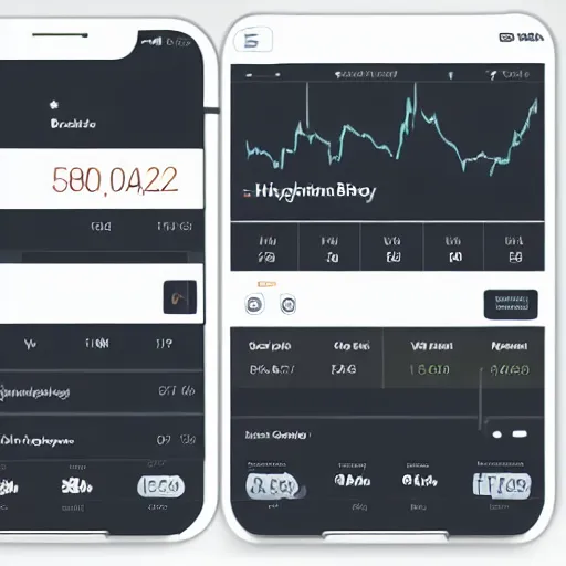 Image similar to high fidelity mockup designs for a stock trading mobile app