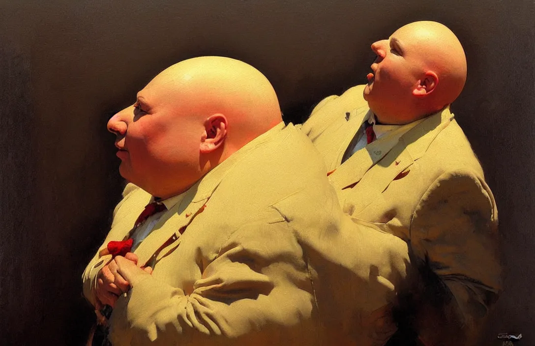 Image similar to portrait of humpty dumpty!!!!!!!!!!!!!!!!!!!!!!!!!!!, detailed face, detailed painting,, epic lighting, by ilya repin, phil hale and kent williams