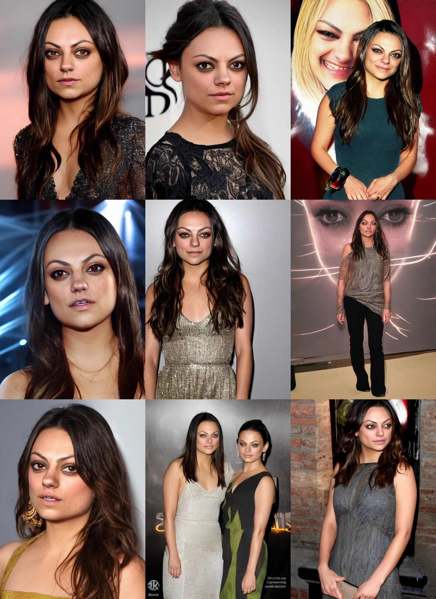 Prompt: sun - ray light beams creating an glowing image of mila kunis