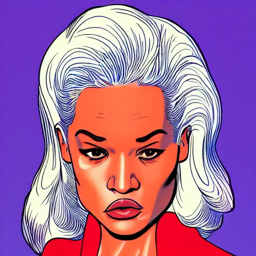 Image similar to rita ora retro minimalist portrait by jean giraud, moebius starwatcher comic, 8 k