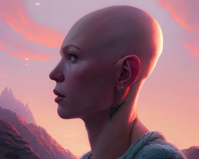 Prompt: highly detailed portrait of lea seydoux as a fantasy bald elf, in gta v, stephen bliss, unreal engine, fantasy art by greg rutkowski, loish, rhads, ferdinand knab, makoto shinkai and lois van baarle, ilya kuvshinov, rossdraws, tom bagshaw, global illumination, radiant light, detailed and intricate environment