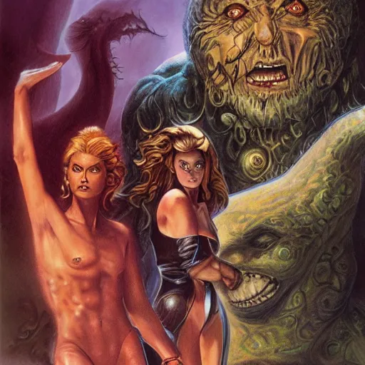 Prompt: a labyrinth by boris vallejo and guillermo del toro