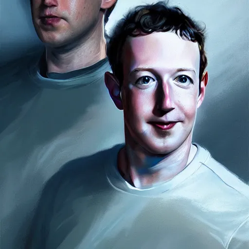 Prompt: portrait of elon mus, mark zuckerberg and jeff bezos together, together, very detailled, art contest winner on behance, trendy on deviant art, by by artgem, greg rutkowski