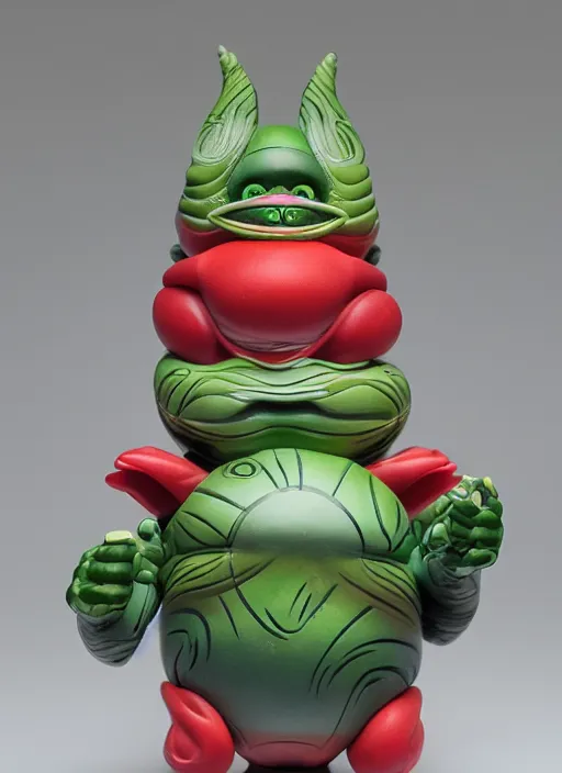 Image similar to fat alien sofubi, product photography