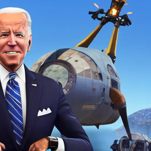 Image similar to Joe Biden in Fortnite very detailed, shot 8K quality super realistic