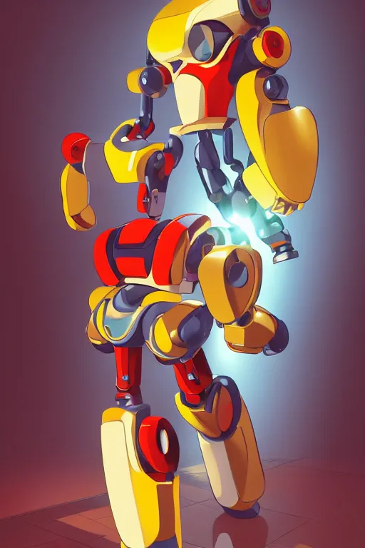 Image similar to metabots medabots medarotto medarot robot minimalist comics, behance hd by jesper ejsing, by rhads, makoto shinkai and lois van baarle, ilya kuvshinov, rossdraws global illumination ray tracing hdr radiating a glowing aura