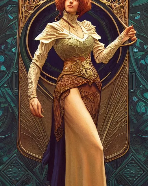 Image similar to a tarot card of the beagle king, art nouveau, D&D, fantasy, intricate, elegant, highly detailed, digital painting, artstation, concept art, matte, sharp focus, illustration, hearthstone, art by Artgerm and Greg Rutkowski and Alphonse Mucha