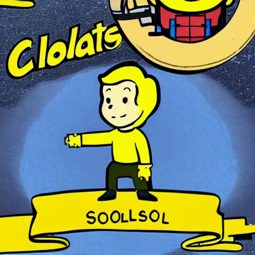 Image similar to vault boy, csolrac