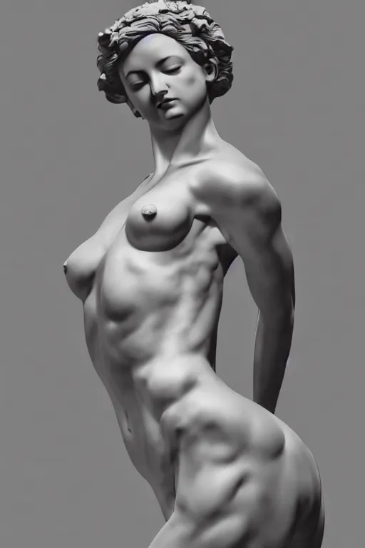 Prompt: detailed photo of gorgeous woman statue, full body pose, various lacivious seducing poses, photorealism, intricate detail, a few light reflexions, museum diffuse lighting