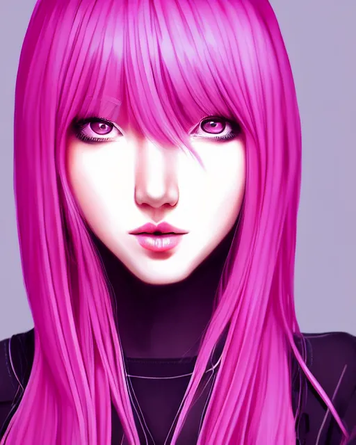 Prompt: sexy girl with pink hair | | fine - face, symmetry face, fine details. realistic shaded lighting, by sakimichan, trending on pixiv