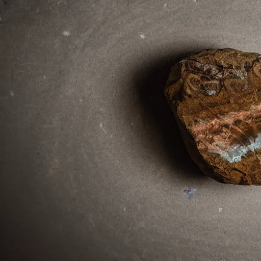 Image similar to studio portrait of an entire rock that is half sandstone and half agate white background