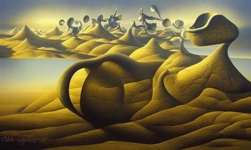 Prompt: A surrealist painting of a ergerge by Vladimir Kush, oil painting trending on artstation