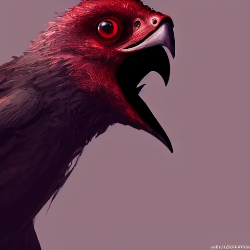 Prompt: A bird with the thirst for blood, hyperdetailed, artstation, cgsociety, 8k