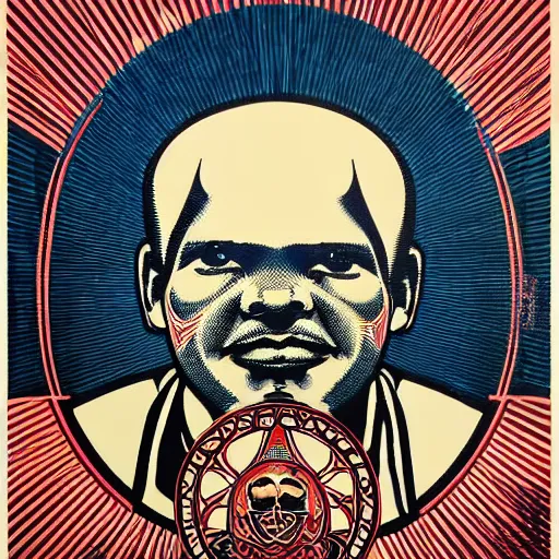 Prompt: mind wandering by shepard fairey