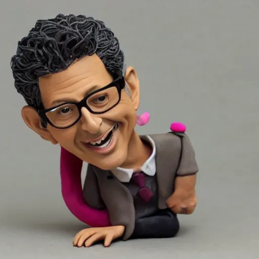 Image similar to clay model of jeff goldblum in a tutu,