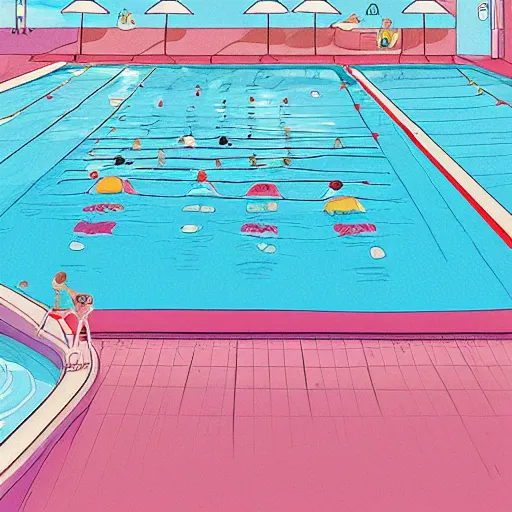 Image similar to illustration the swimming pool by maila favre