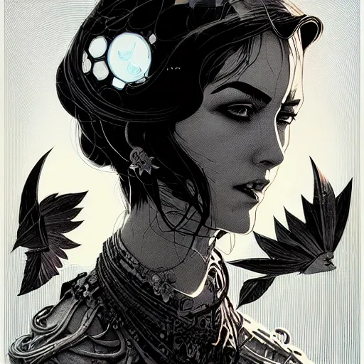 Prompt: portrait backlight, by killian eng and joe fenton and martin deschambault and conrad roset, inspired by ottoman empire comics, black and grey only, etching, fine, sharp high detail,