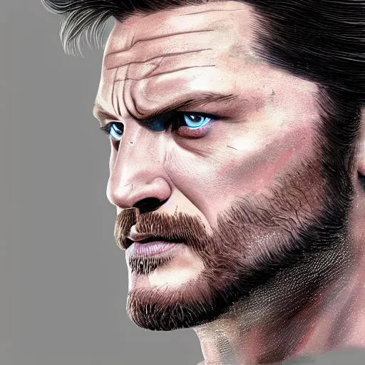 Image similar to tom hardy as wolverine from x - men digital art 4 k detailed super realistic