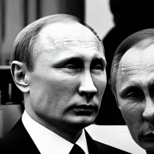 Prompt: vladimir putin is an actor from begotten videofilm