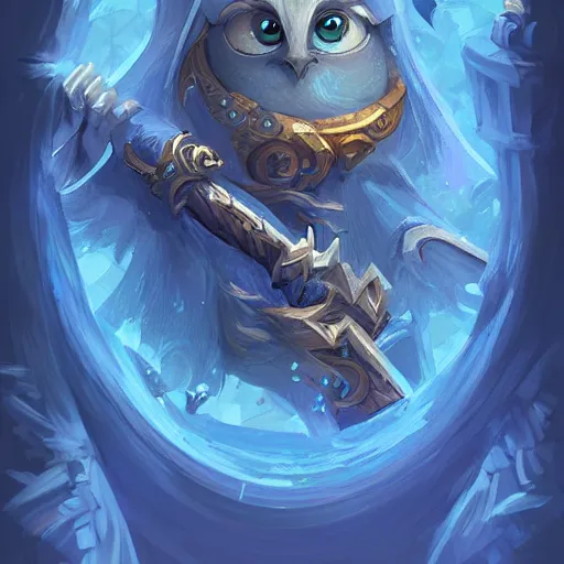 Image similar to anthropomorphic blue twitter bird, d & d, fantasy, intricate, elegant, highly detailed, digital painting, artstation, concept art, matte, sharp focus, illustration, hearthstone