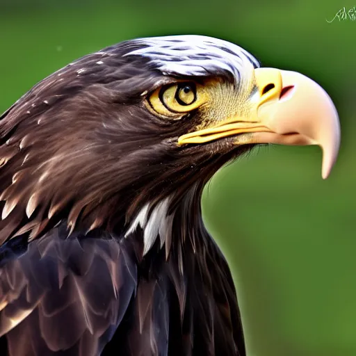 Prompt: a black spotted bald eagle, award winning nature photography t