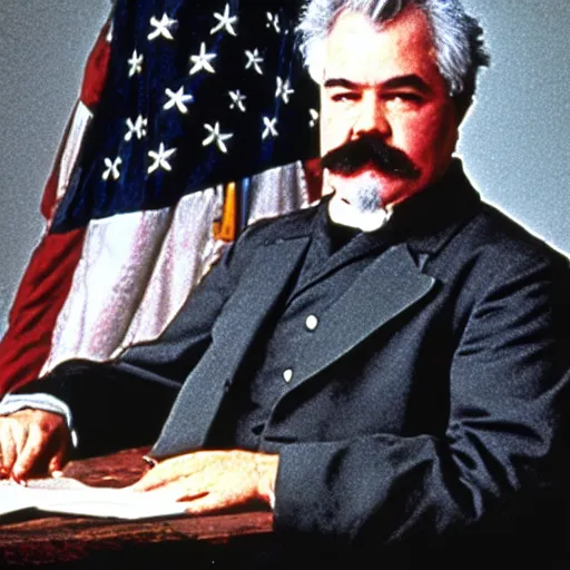 Prompt: official portrait of chester a arthur in Platoon (1986)