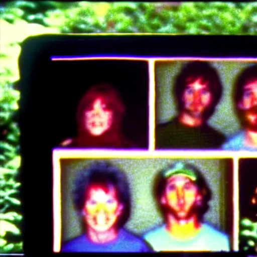 Image similar to A screen capture of found footage video left behind by a missing hiker in 1986