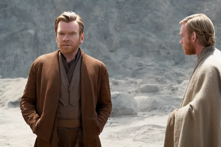 Prompt: Ewan McGregor as Obi-Wan Kenobi creating Delores in the Westworld tv show