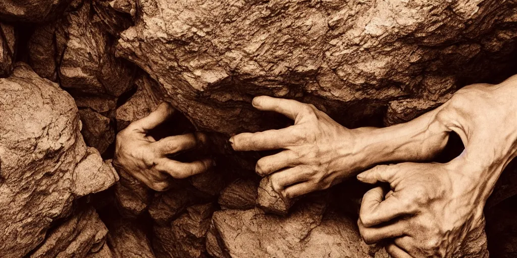 Image similar to ego perspective photography of hands holding climbing equpiment in the dolomites, climbing, dolomites, alpine, detailed intricate insanely detailed octane render, 8k artistic 1920s photography, photorealistic, chiaroscuro, hd, by David Cronenberg, Raphael, Caravaggio