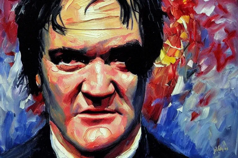 Image similar to Quentin tarantino, oil painting