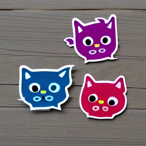 Image similar to cute colorful diecut cat sticker