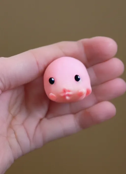 Prompt: a cute little chibi blobfish