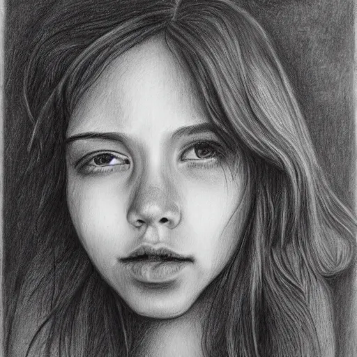 Prompt: belen esteban, pencil drawing