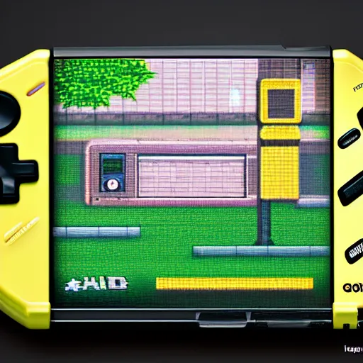 Image similar to photo of a gameboy with game on the screen, product shot, hdr sharp and detailed