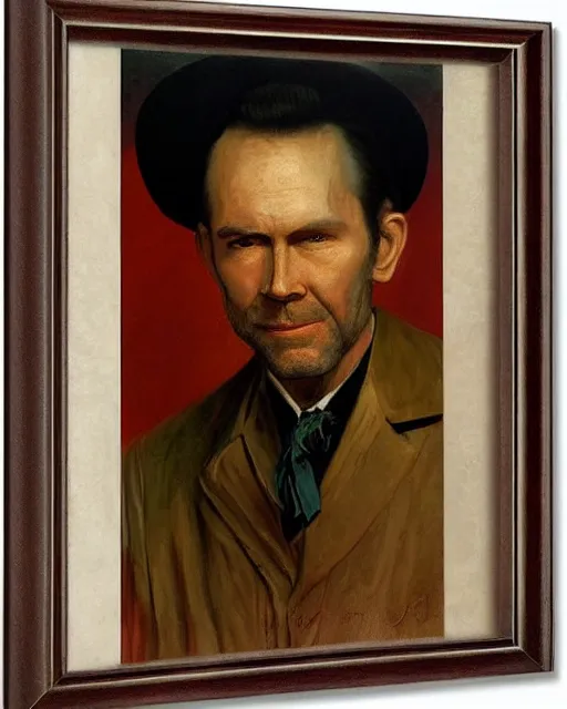 Image similar to portrait of Hank Williams Sr by Jean-Leon Gerome cinematic light, full face, symmetrical face