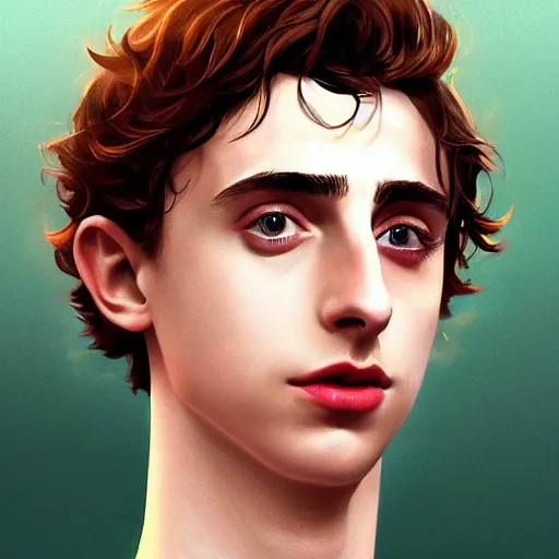 Image similar to portrait of timothee chalamet as the chosen one, mattepainting concept blizzard pixar maya engine on stylized background splash comics global illumination lighting artstation, sharp focus, lois van baarle, ilya kuvshinov, rossdraws