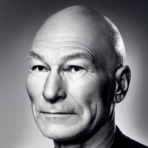 Image similar to patrick stewart wearing beats headphones, advertising campaign photo shoot, cool pose, poster